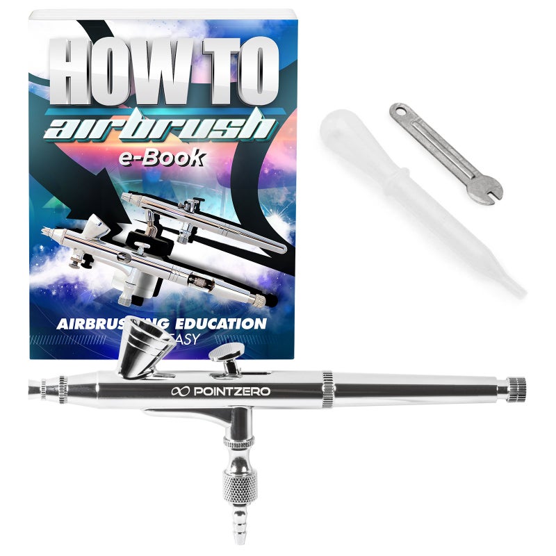 PointZero Dual-Action 2cc Gravity-Feed Airbrush Set - .2mm Nozzle - Image 1